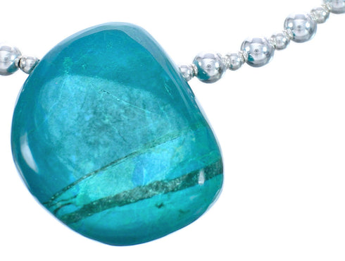 Sterling Silver and Chrysocolla Bead Necklace KX120987